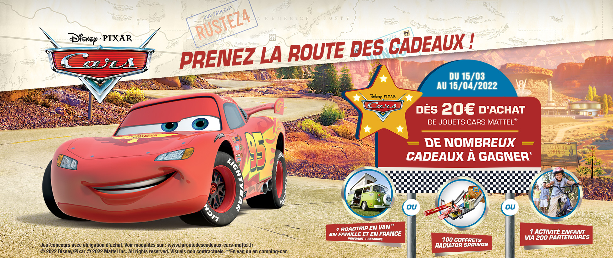 Prenez la route des cadeaux Cars Mattel !